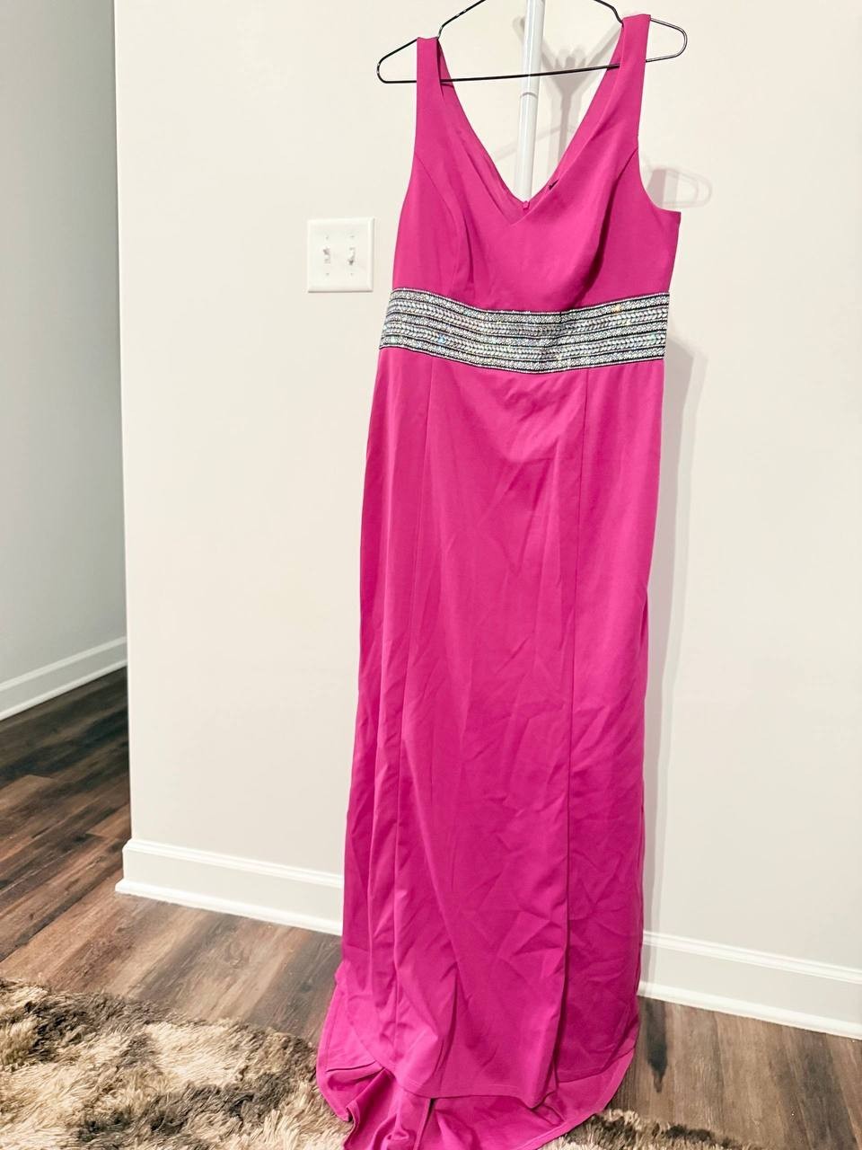 Marina Pink Long Dress Sparkle Belt – Size L – NWOT