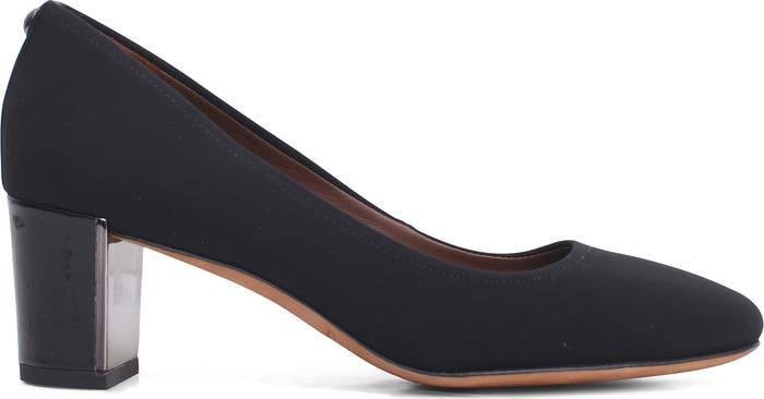 Donald Pliner Black Textile Block Heel Pumps 7.5M NIB MSRP $198