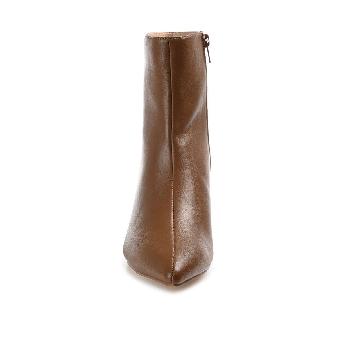 Journee Collection Arely Women’s Pointed Toe Booties Brown 10M Vegan Leather $10