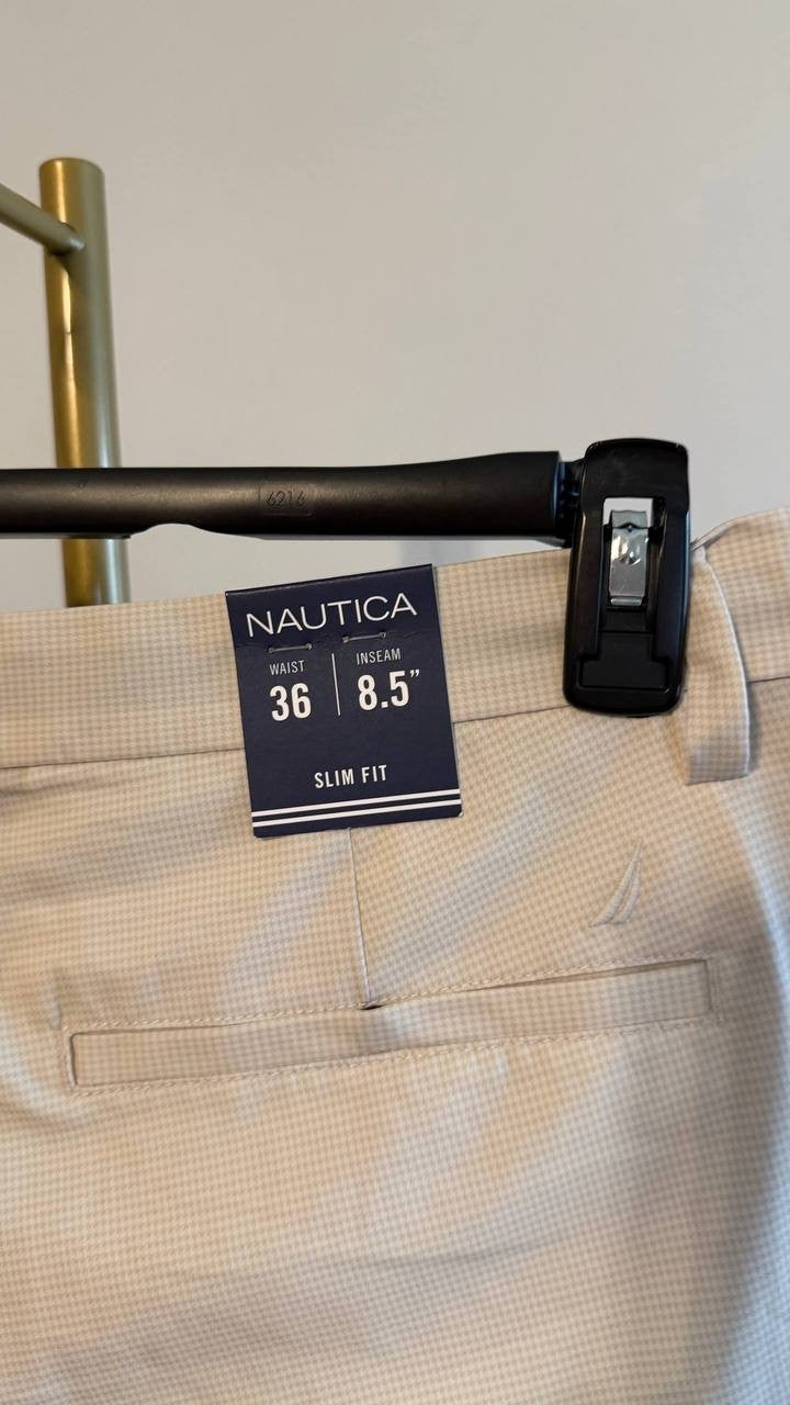 Nautica Men’s 8.5" Printed Performance Shorts Houndstooth 36 $69.50 NWT