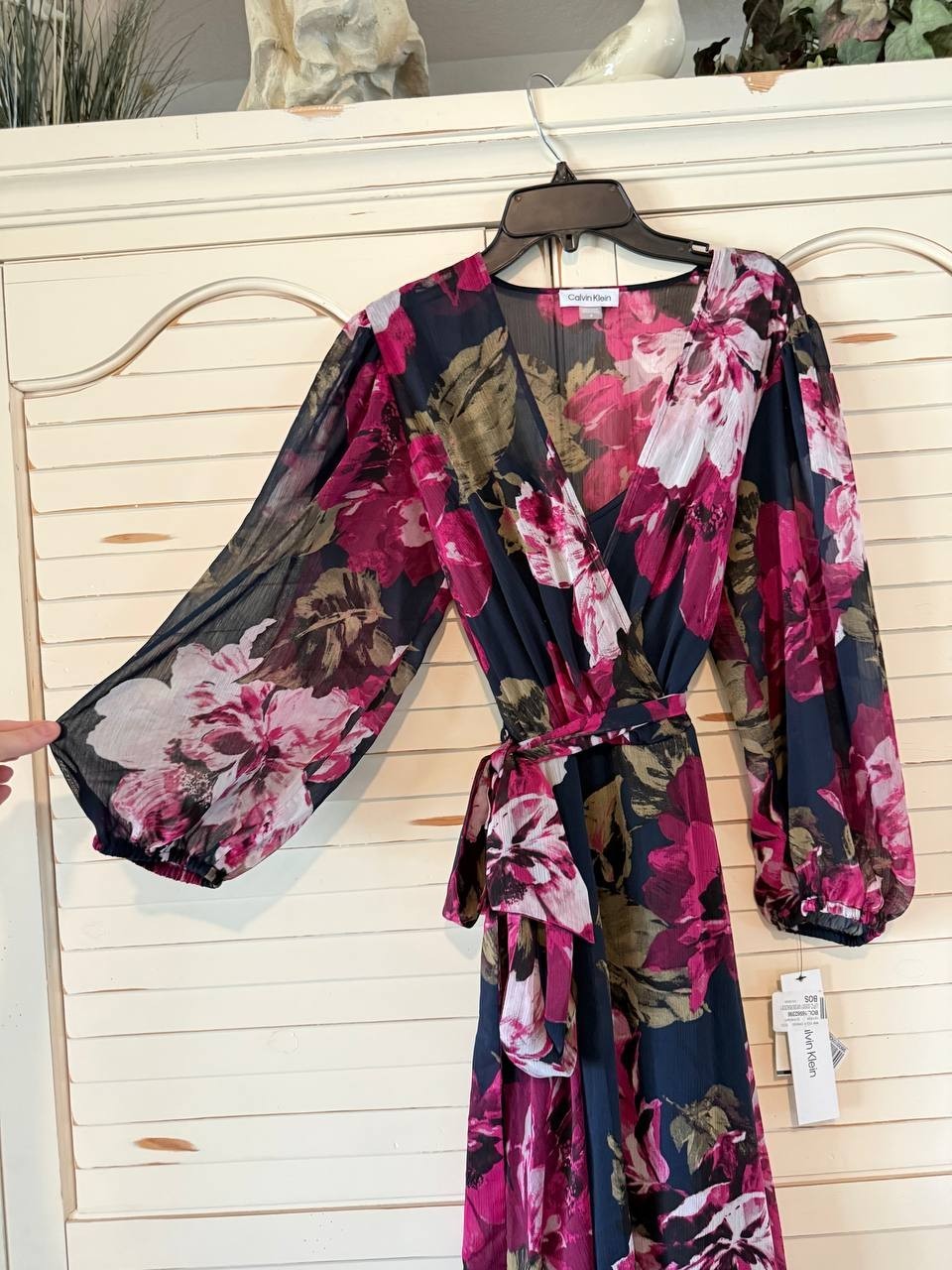 Calvin Klein Petite Floral A-Line Wrap Dress Size 4 NWT $149 – Elegant Chic
