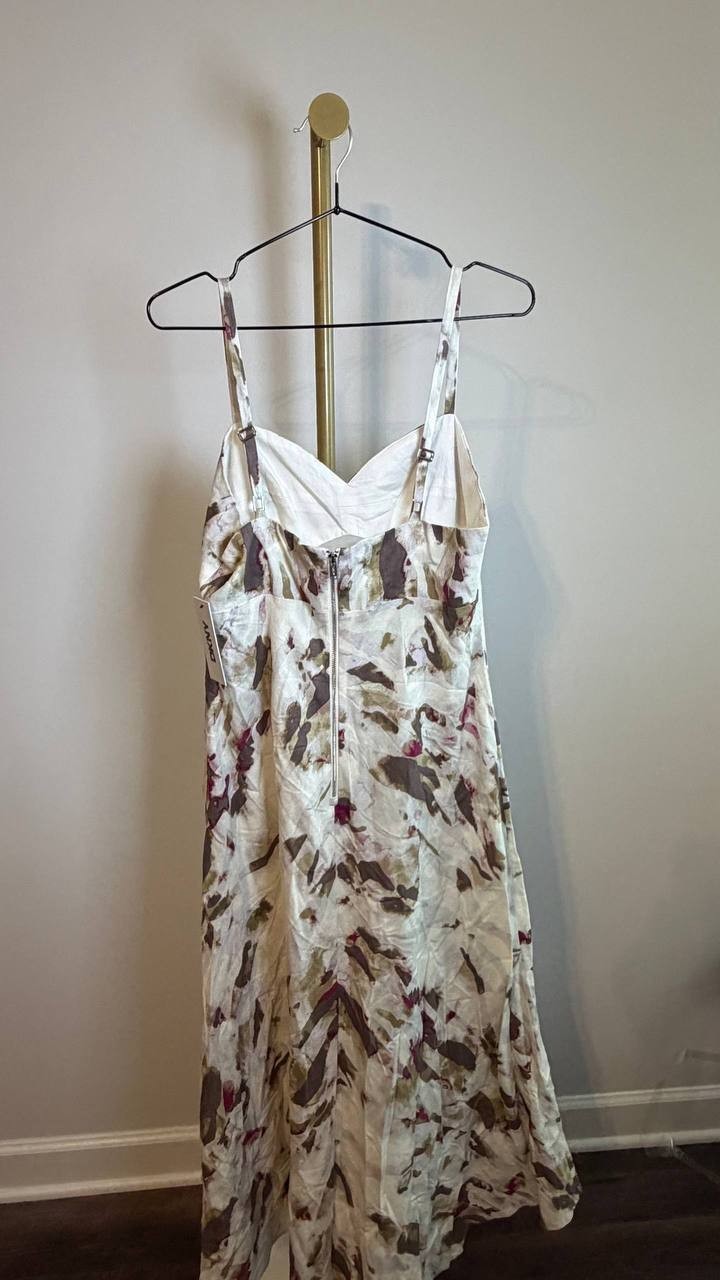DKNY Women’s Linen Blend Sundress Beige Print Size 10 NWT $149
