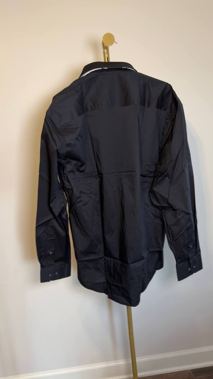 Alfani Men’s Regular‑Fit Solid Dress Shirt Black L NWT $65