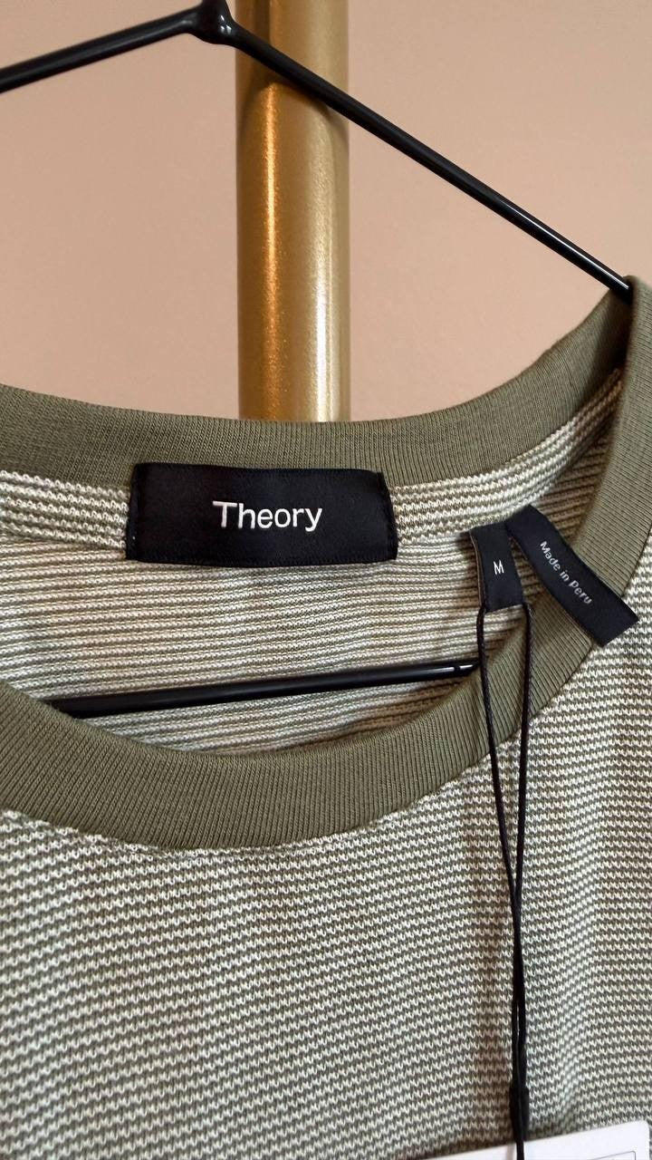 Theory Men’s Cotton Pique Crewneck Pocket T‑Shirt M $115 NWT