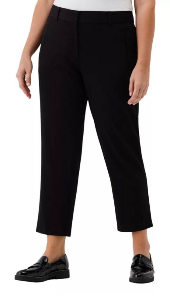 Rafaella Plus Size Straight‑Leg Ankle Pants – Size 16 – Black – NWT – $89