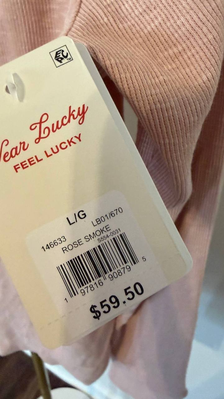 Lucky Brand Lace Yoke Henley Knit Top Rose Smoke L Damaged