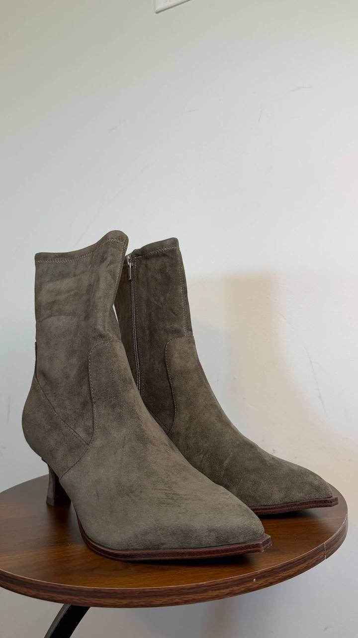 Dv Dolce Vita Lalana Sock Booties Olive 9.5M Synthetic Kitten Heel $80 NWB