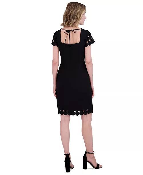 Vince Camuto Square‑Neck Cutout Shift Dress Black 10 NWT $168