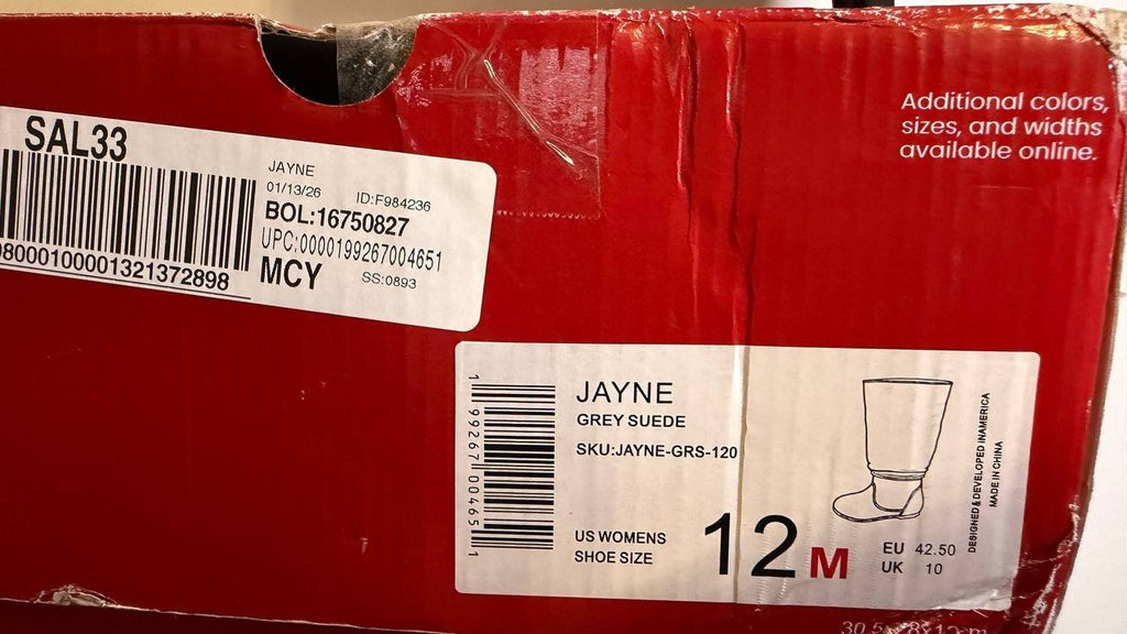 Journee Collection Jayne Boots 12M Grey Faux Leather Riding Pull‑On NIB msrp$129