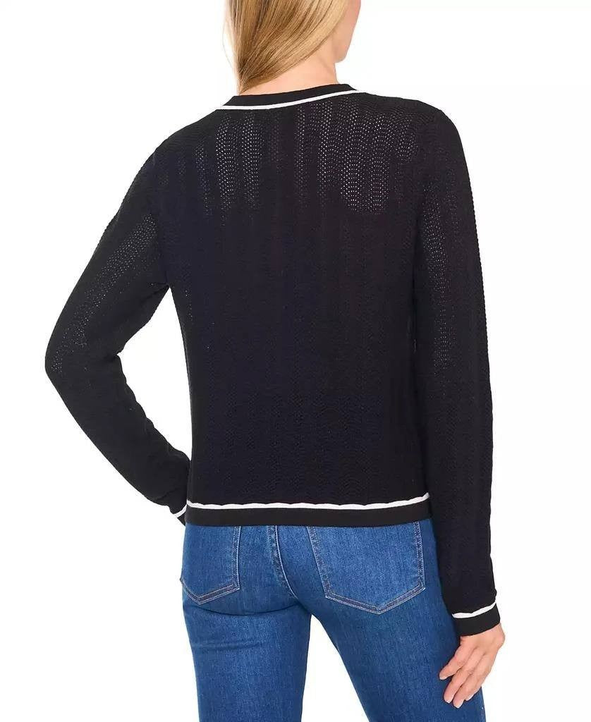 CeCe Long‑Sleeve Cardigan with Contrast Trim – XL – NWT – $89