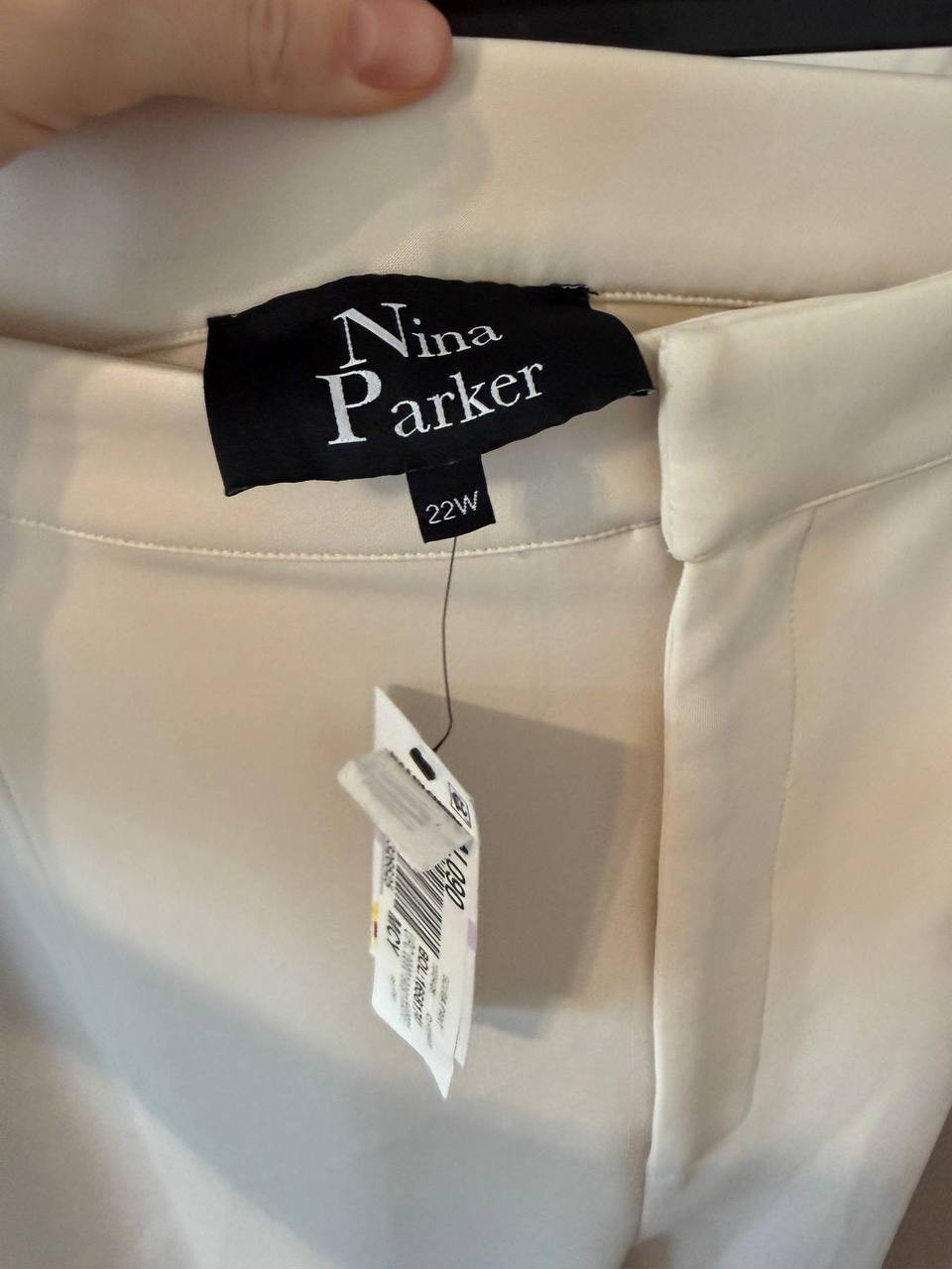 Nina Parker Scuba Straight‑Leg Pull‑On Pants BEIGE Size22W NWT Modern Chic