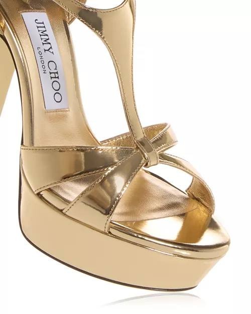 Jimmy  Choo  Platform  Sandals  Gold  37.5