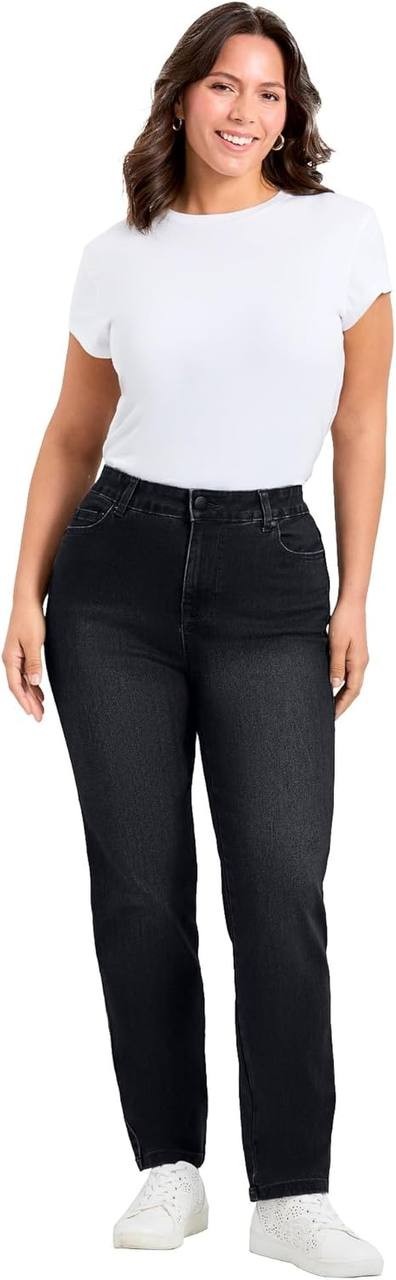 Avenue Butter Denim Jeans – Size 16 Tall – NWT – Black Straight Leg Stretch Plus