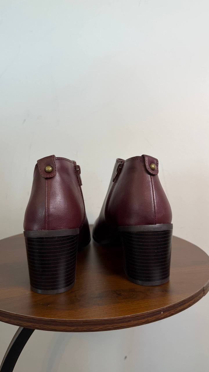 Style & Co Felaa Women’s Asymmetrical Booties Port Wine 8.5M Man‑Made $79.90 NWB