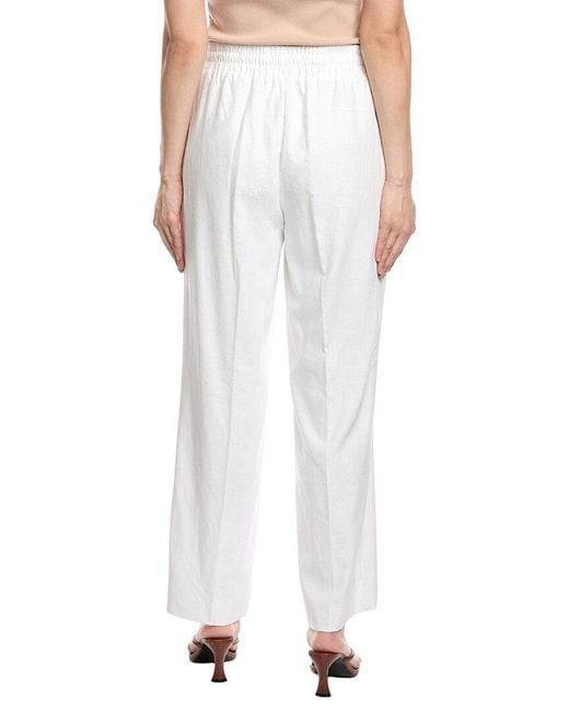 Jones New York White Drawstring Linen‑Blend Pant White XL NWT $89.50