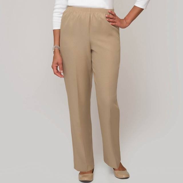 Alfred Dunner Women’s Classics Average Length Pant Tan 8P $39.50 NWT
