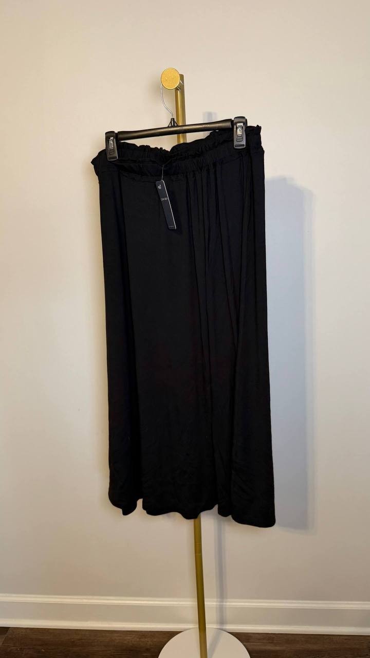 COIN 1804 Plus Size Elastic Waist Maxi Skirt Black 1X NWT $36