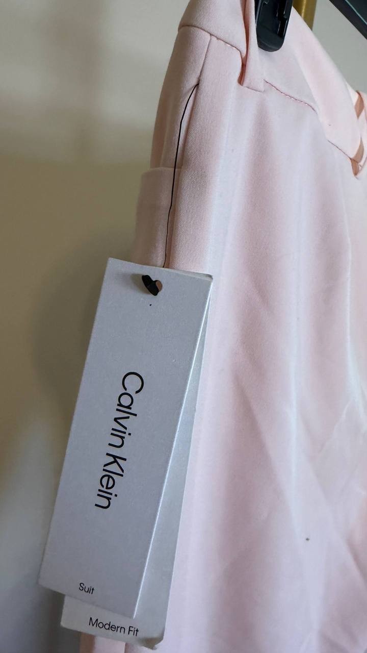 Calvin Klein Modern-Fit Straight-Leg Pants Pale Pink 6 $89 NWT