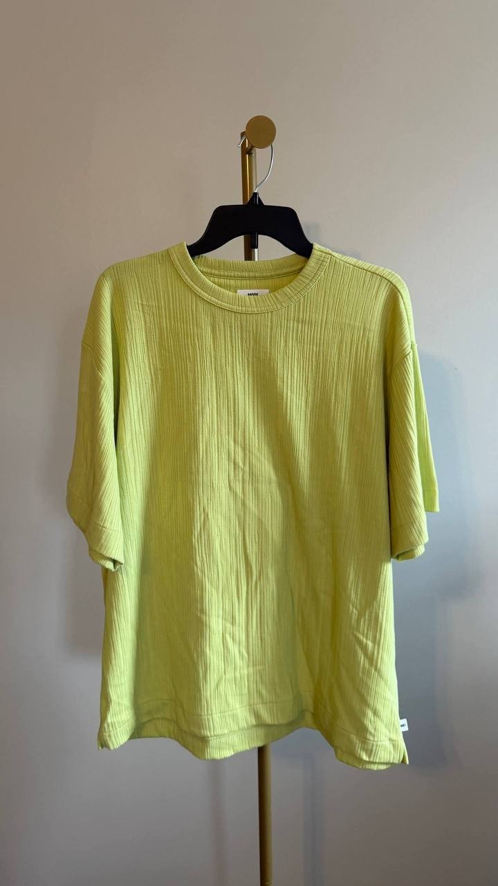 Mode of One Men’s Relaxed‑Fit Crinkle T‑Shirt Light Green L $40 NWT