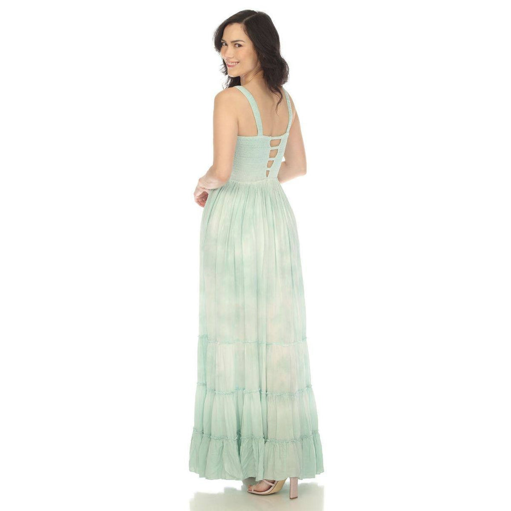White Mark Square Neck Sleeveless Maxi Sundress Green M NWT $84