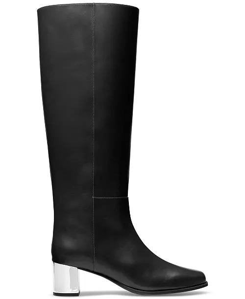 Michael Michael Kors Black Leather Tall Boots 10W New in Box MSRP $275