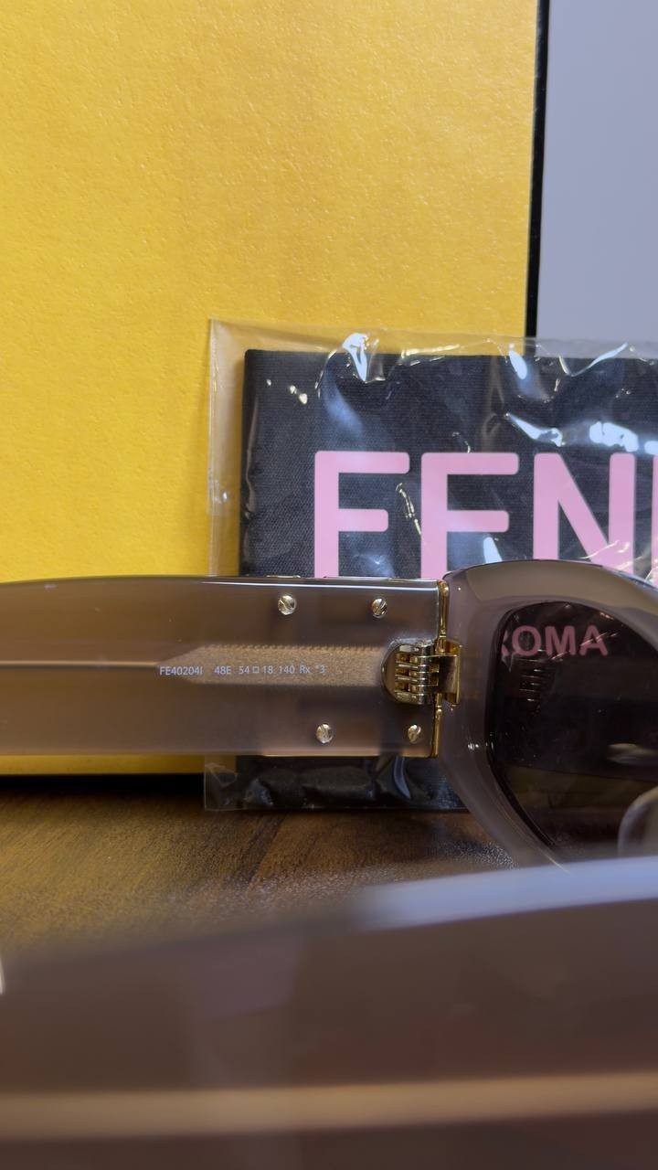 Fendi Rectangular Sunglasses Shiny Dark Brown OS NWOT $490.00