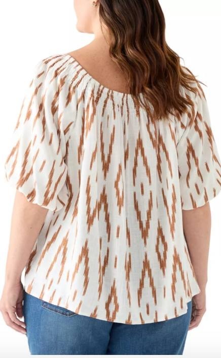 Vince Camuto Plus Size Square‑Neck Puff‑Sleeve Raglan Top – Size 1X – NWT – $99