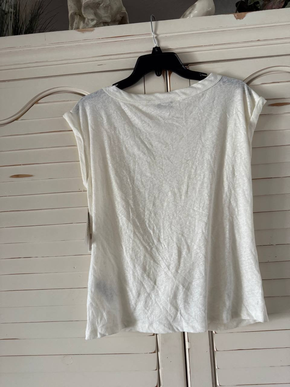 Liverpool Boat Neck Knit Top - Whipped Cream XS, NWT, Front Twist Knot