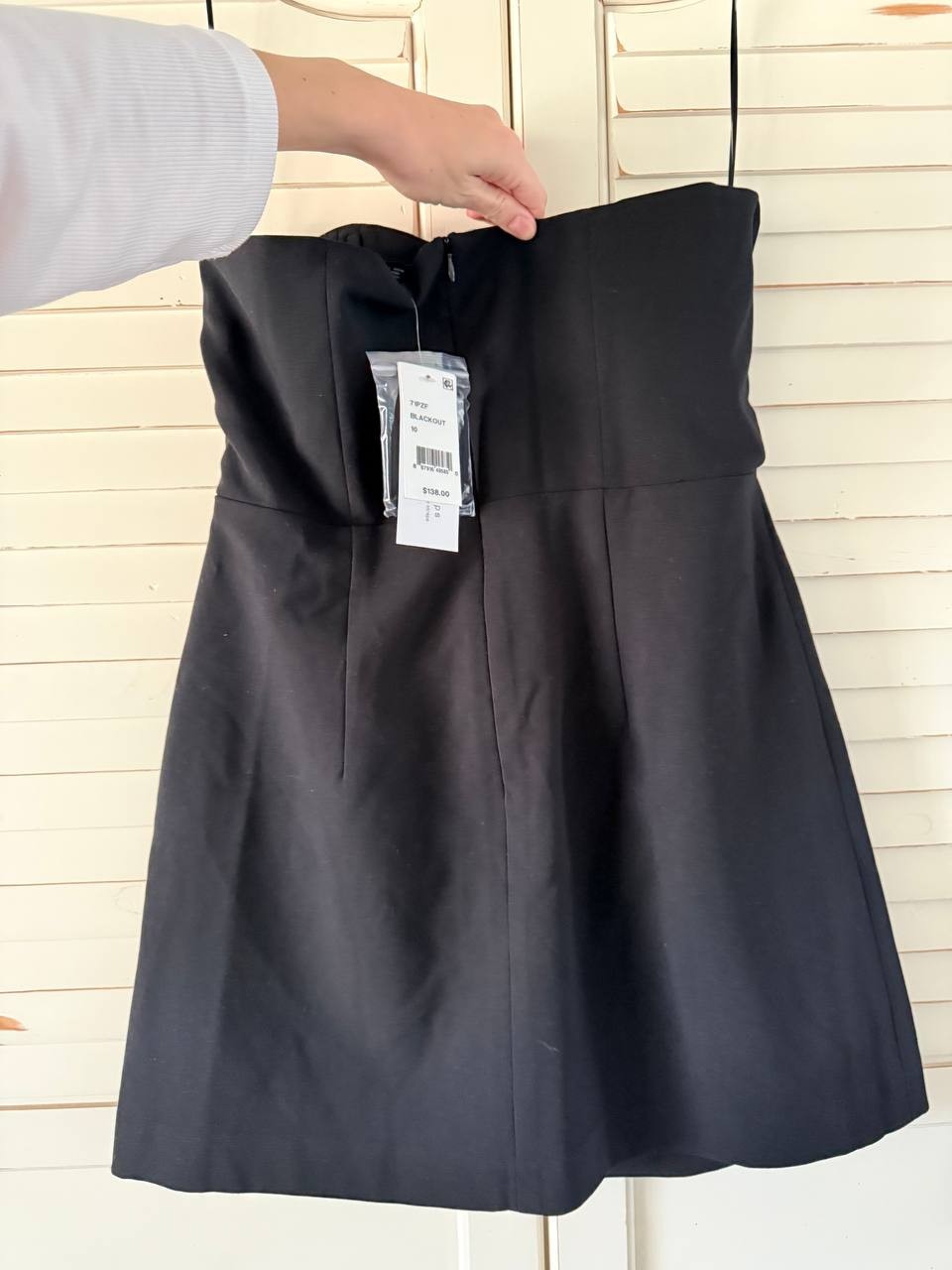 French Connection Whisper Bow-Trim Dress L Black NWT $138