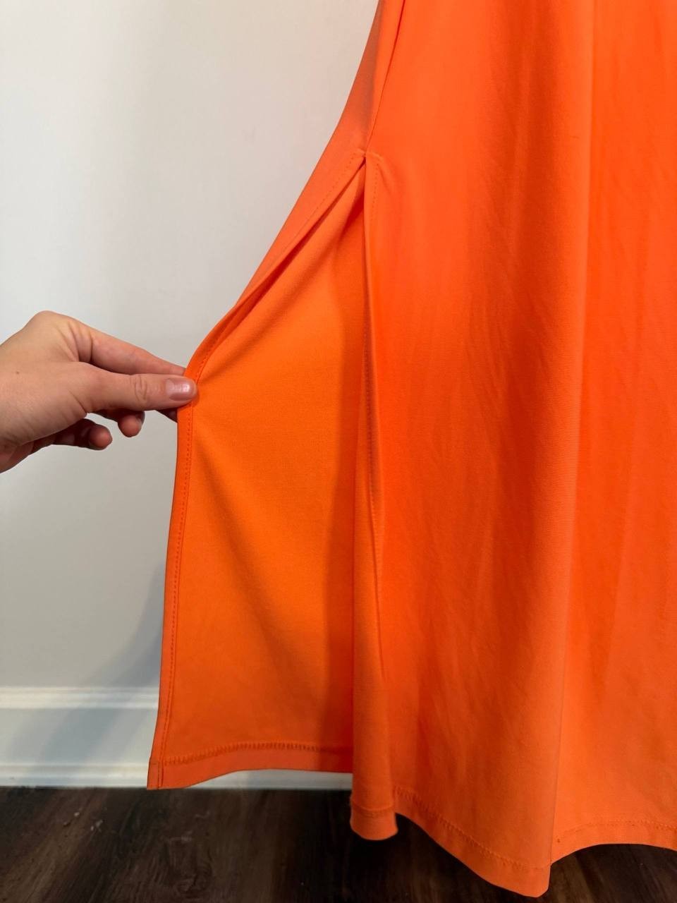Bar III Women’s Knit High‑Neck Maxi Dress – Orange – Size M – Good Condition