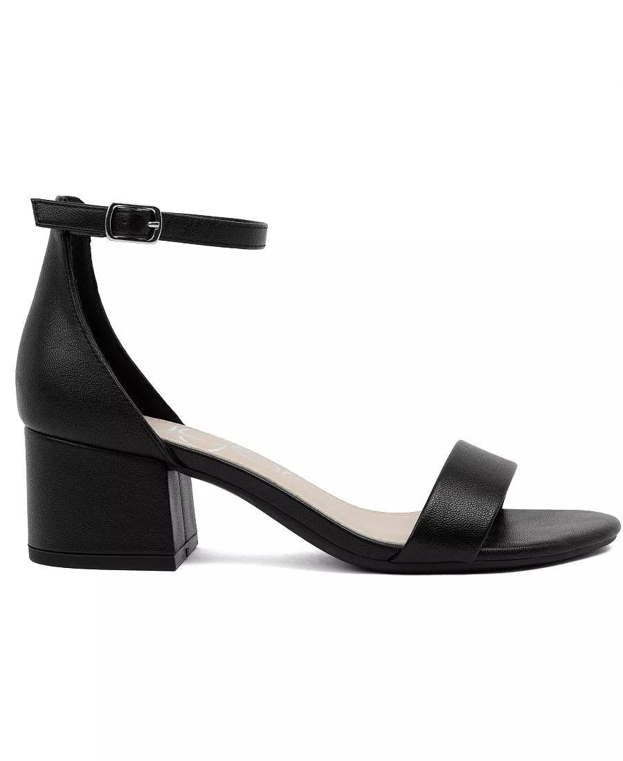 Sugar Noelle 7 Sandals 5M Black Low Block Heel Buckle Strap Dressy NIB msrp$59
