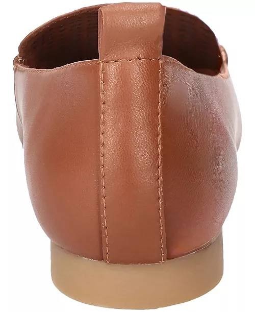 Bella Vita Alessi Perf Pointed Toe Flats Dark Tan Leather Women’s 8W NWB $110