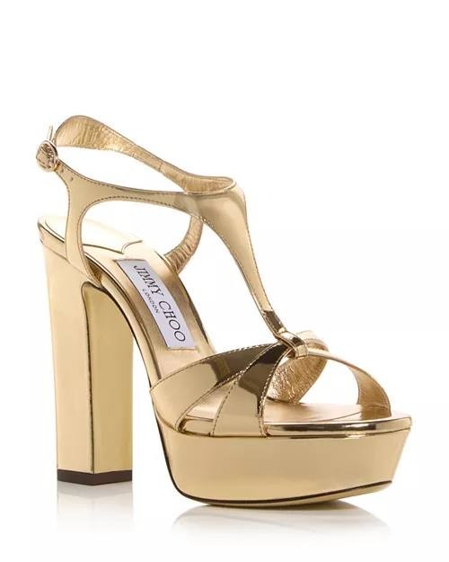 Jimmy  Choo  Platform  Sandals  Gold  37.5