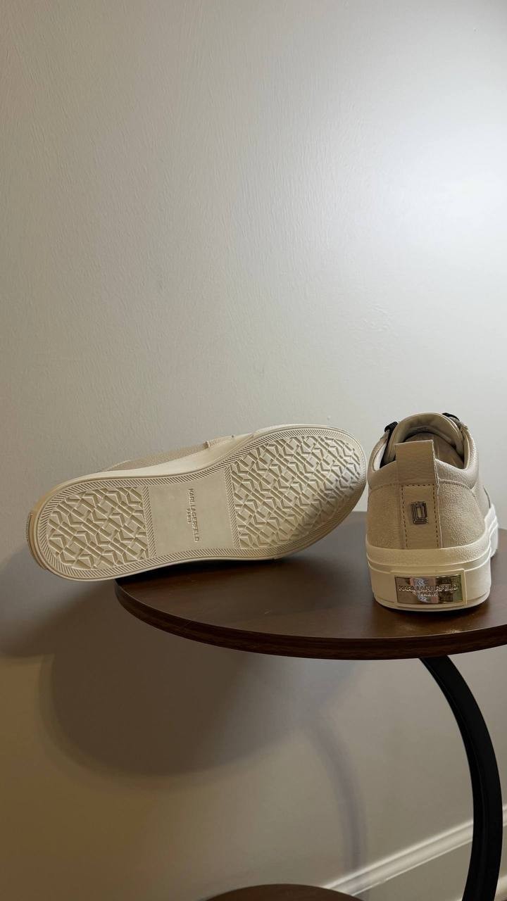 Karl Lagerfeld Gretel Sneakers 9M White Leather Embellished New In Box msrp$139