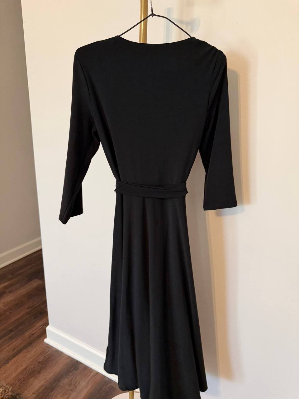 Lauren Ralph Lauren Surplice Jersey Dress BLACK SIZE 0 NWT Elegant MSRP$145