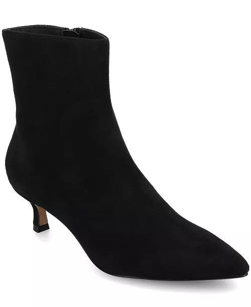 Journee Collection Arely Kitten Heel Booties Black 11WD Man‑Made $108 NWB