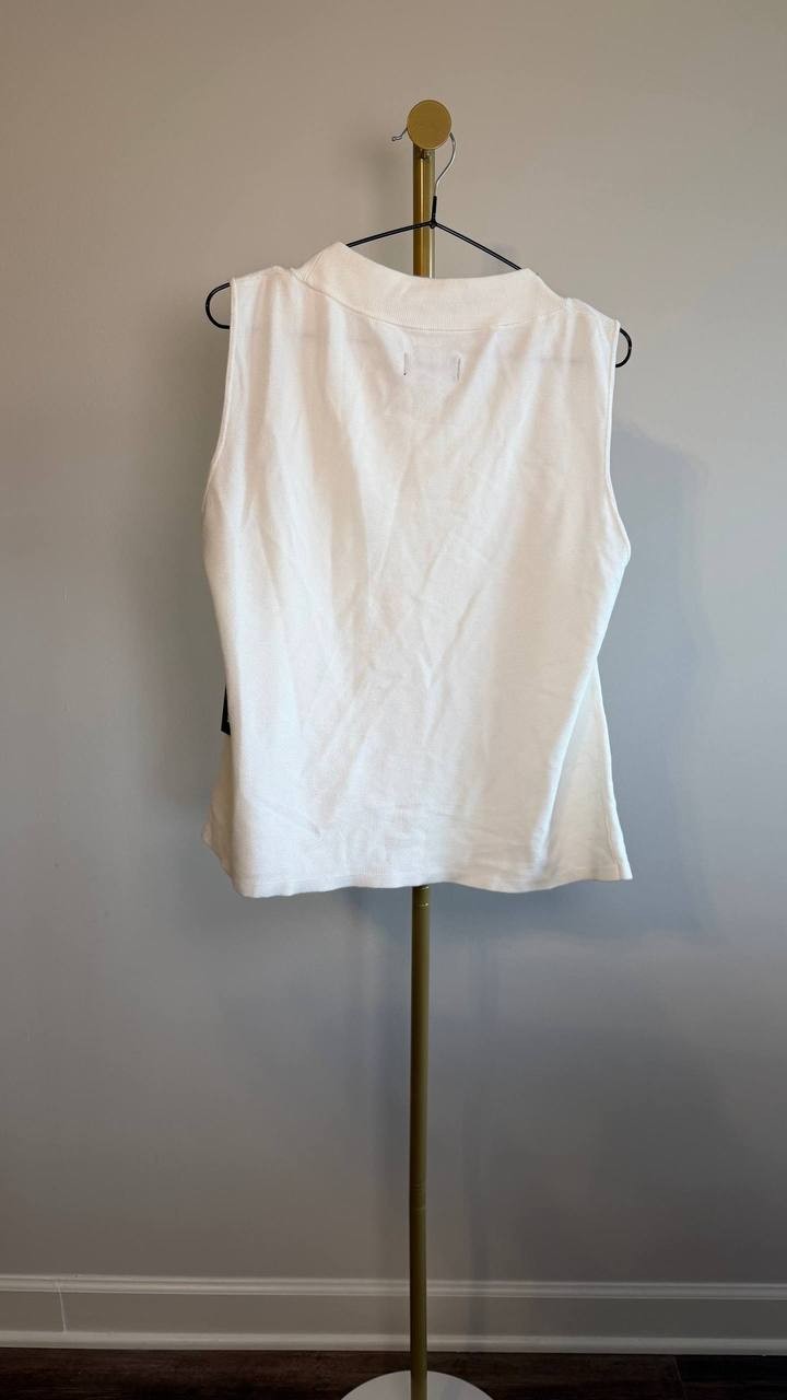 Karl Lagerfeld Paris Embellished Sleeveless Top White XL NWT $99