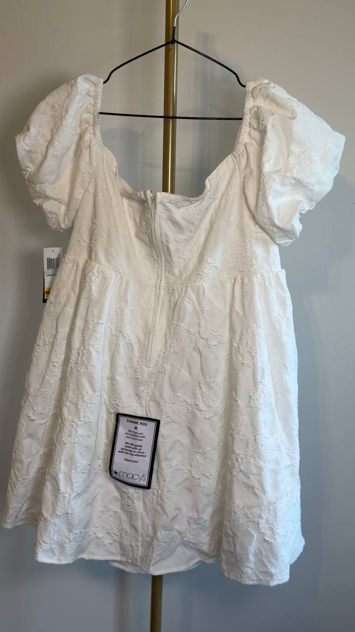 Seni & Cade Off-The-Shoulder Jacquard Fit & Flare Dress Ivory 1X NWT $89