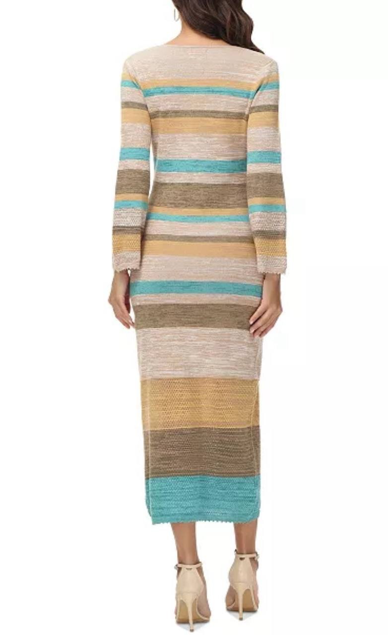 Frye Women's Striped Knit Maxi Dress, Scoop Neck, Sleeveless, XL, NWT, New