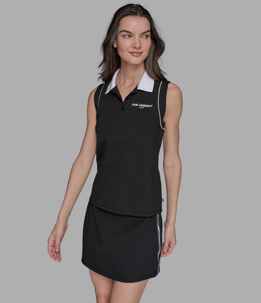 Karl Lagerfeld Paris Pique Polo w/ Karl Patch M Black NWT $69
