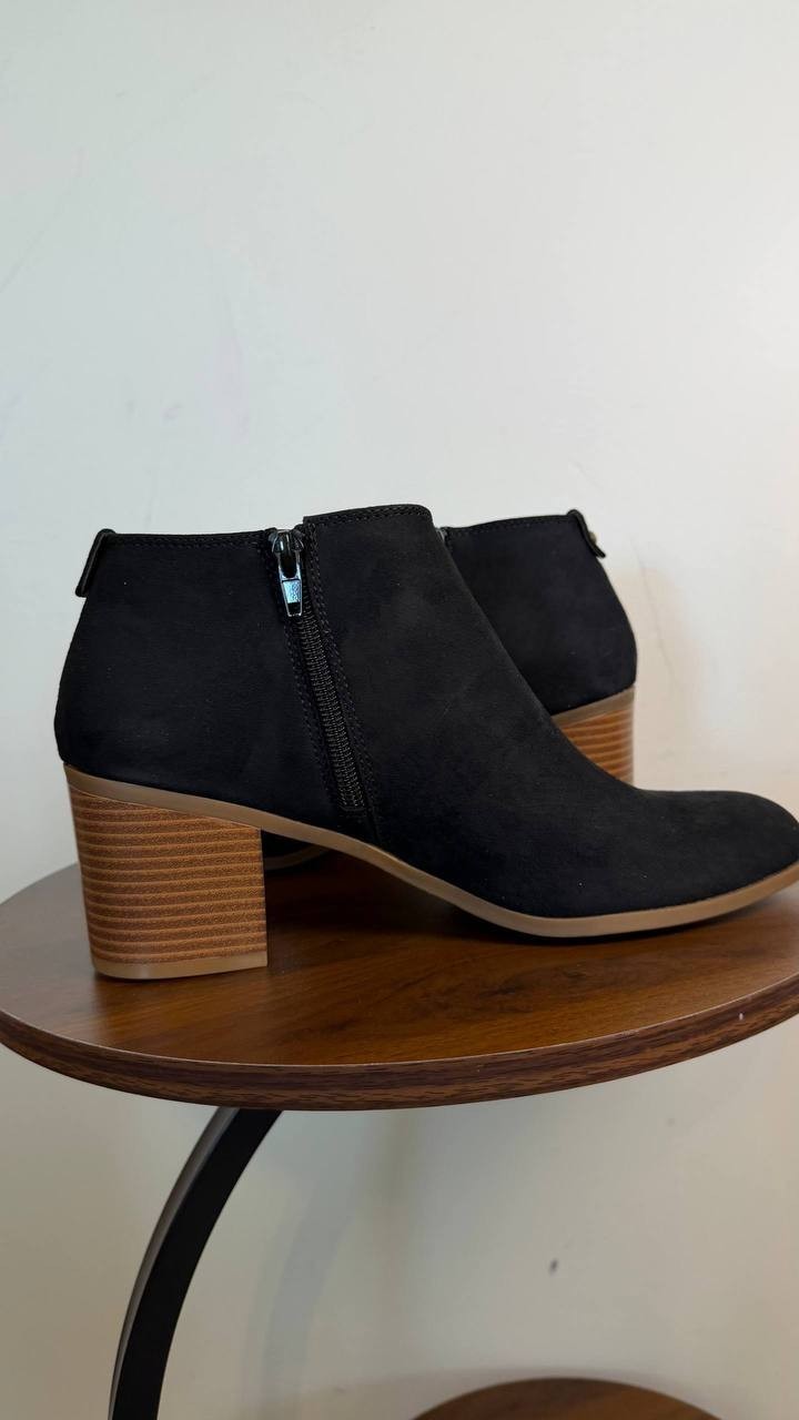 Style & Co Felaa Asymmetrical Booties Black 8.5M Microfiber Fabric $79.90 NWB