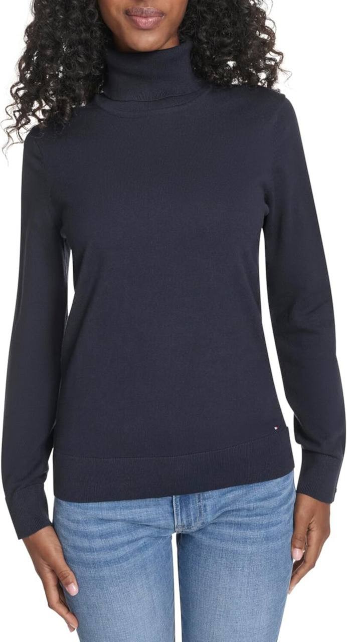 Tommy Hilfiger Cotton Lightweight Turtleneck Top Sky Captain XL NWT $69.50