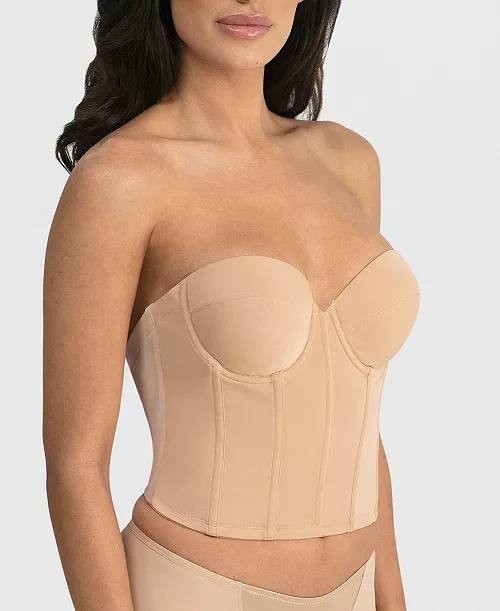 Dominique 6380 Brie Longline Backless Strapless Bra Beige 34C Balconette