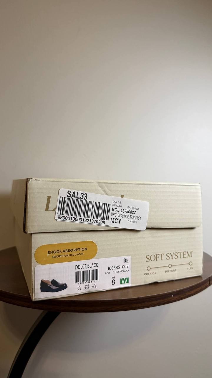 LifeStride Dolce Loafers 8W Black Faux Patent Wedge Comfort NIB msrp$89.99