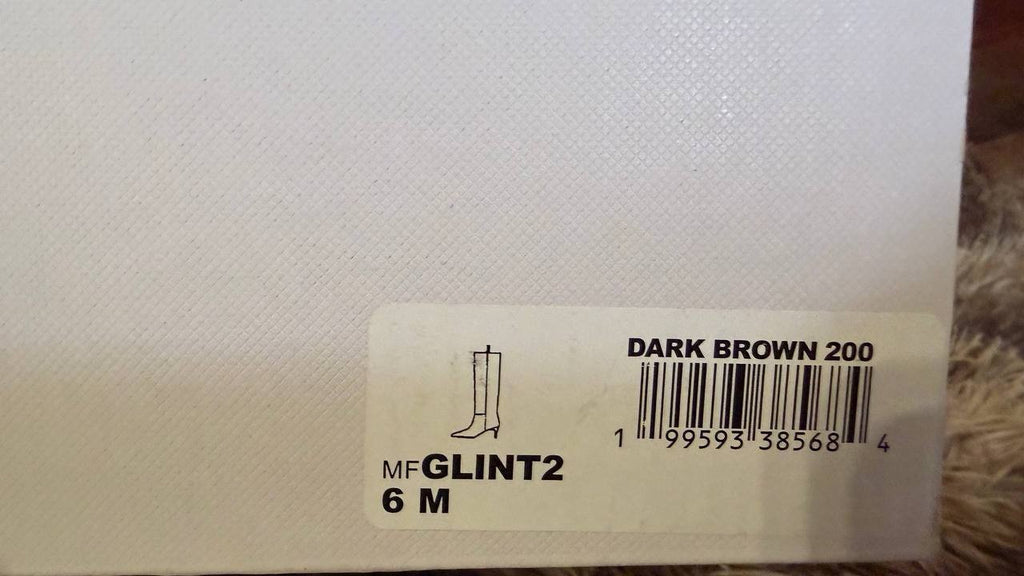 Marc Fisher Glint Boots 6M Dark Brown Textile Kitten Heel NIB msrp$179