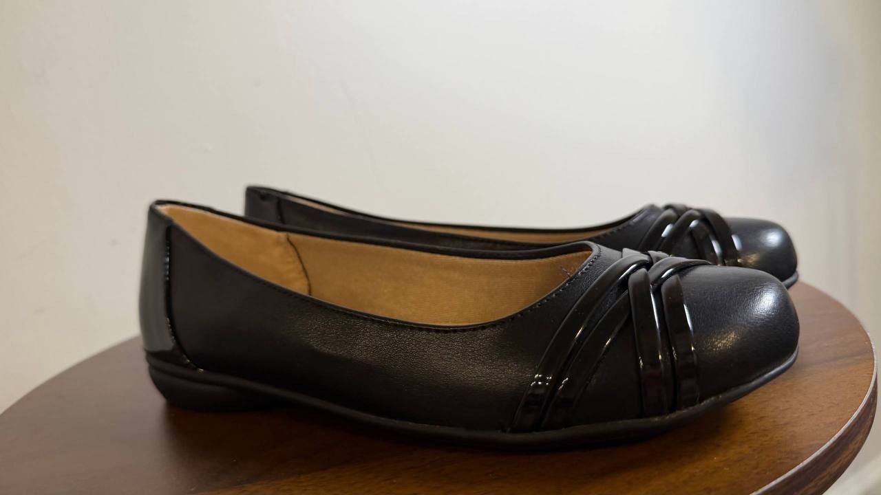 LifeStride Aliza Flats 5.5M Black Synthetic Slip‑On Round Toe NIB msrp$69.99