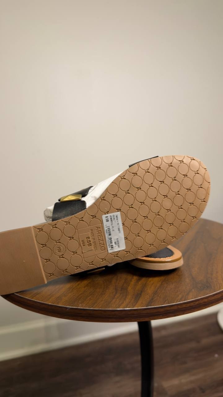 Arezzo  Slide  Sandals  Black  8.5B  New  $79