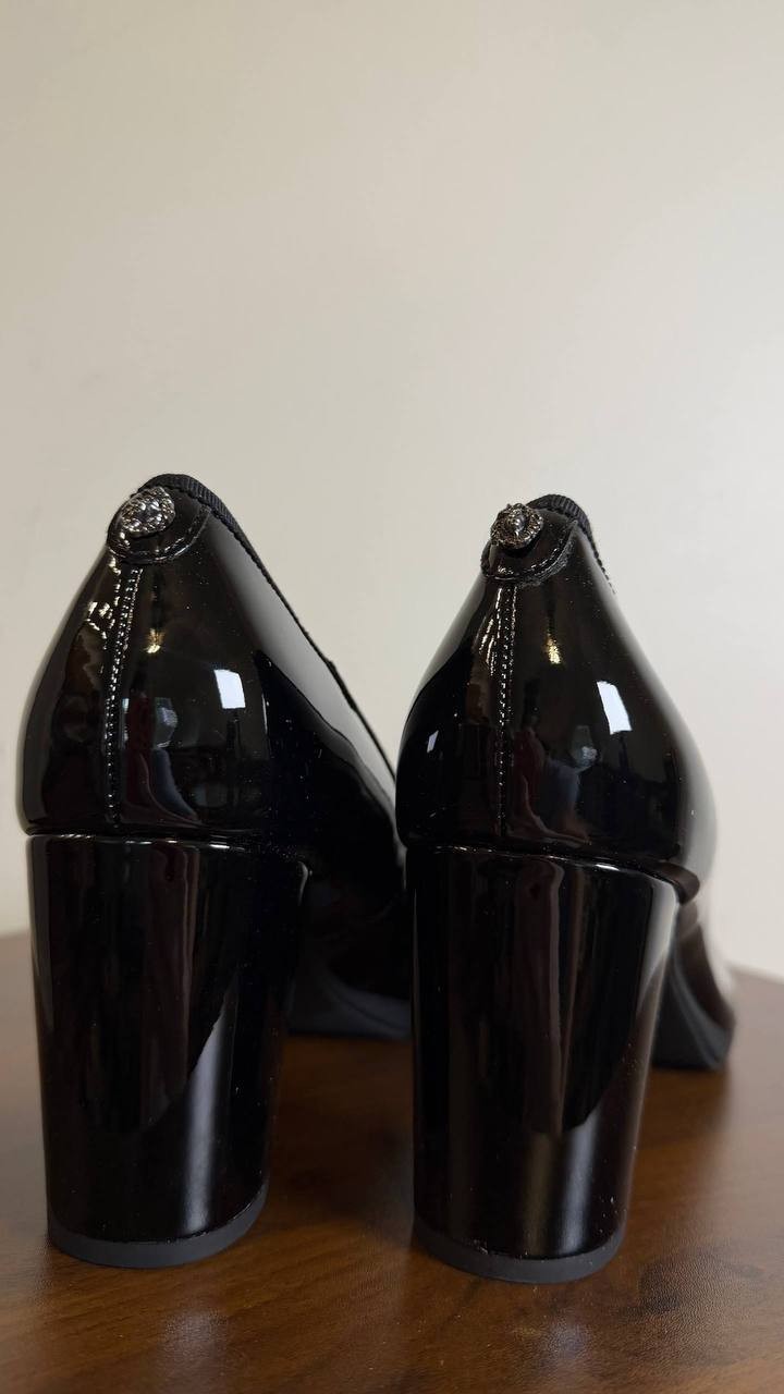 Anne Klein Block Heel Pumps 7.5M Black Patent New in Box  MSRP 89$