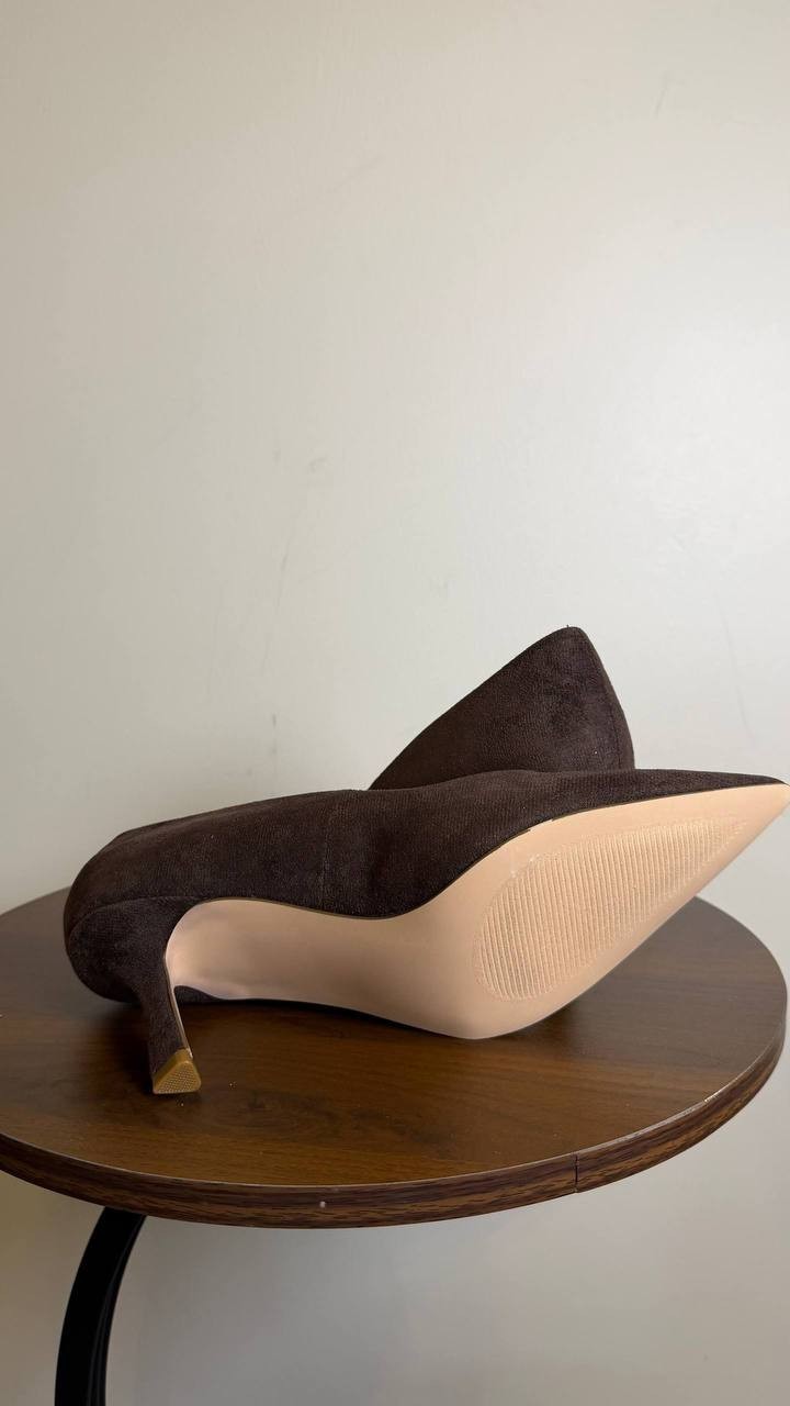 Madden Girl Dark Brown Fabric Pointed Toe Pumps 7.5 New in Box MSRP $59