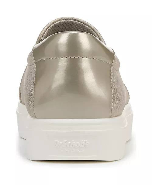 Dr. Scholl’s Light Gold Faux Leather Slip‑On Sneakers 6M NIB $80